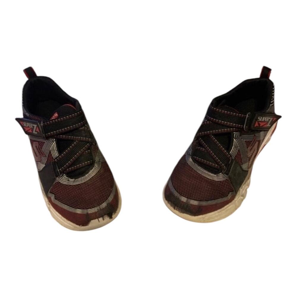 Boys Size 3 Skechers Black and Red Light Up Shoes